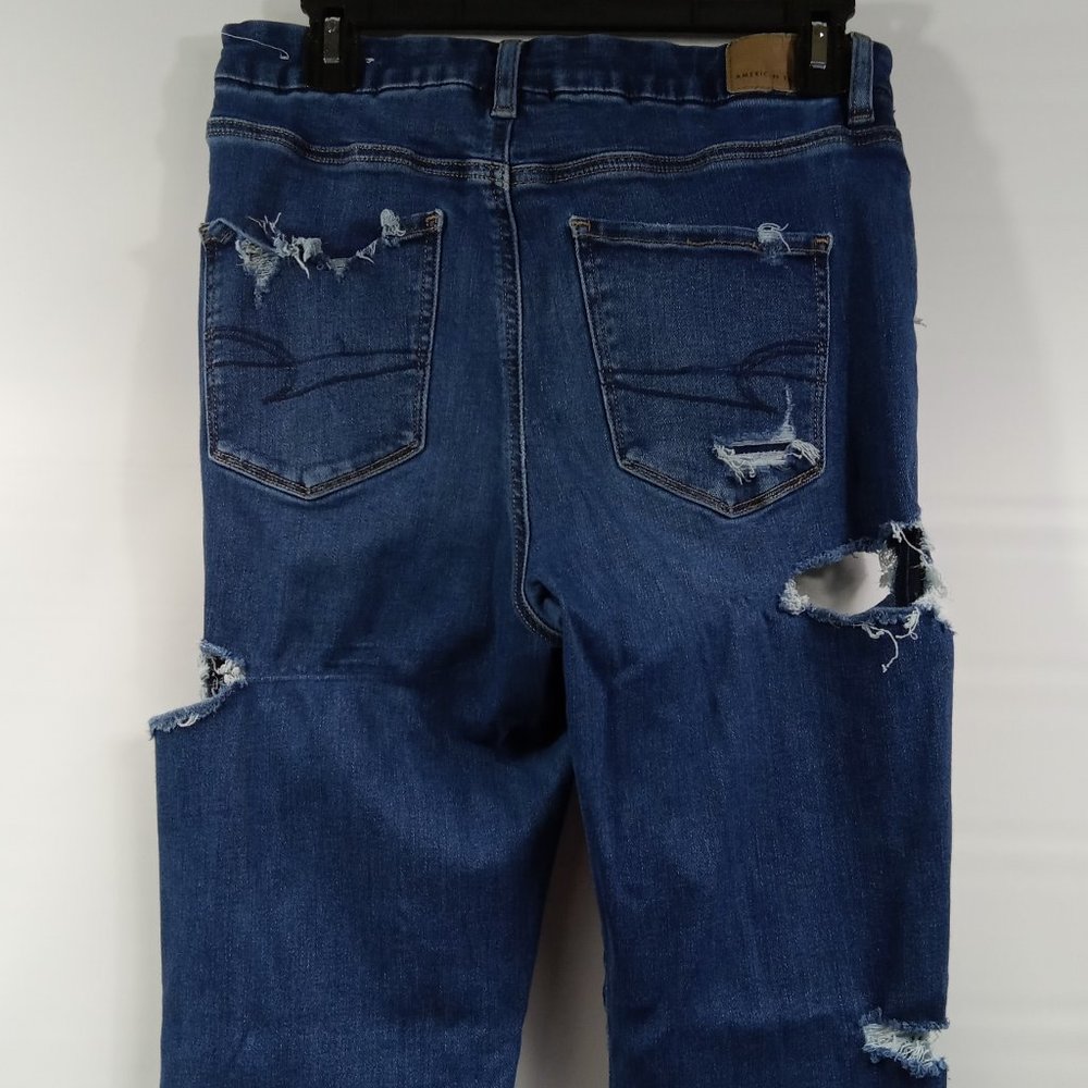 American Eagle Curvy Hi-Rise Jegging Torn Look Size 10 Petite - Picture 5 of 9